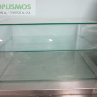 Επιτραπέζια Γυάλινη Ημικλινής Βιτρίνα
