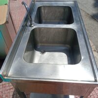 Μεταχειρισμένη Ανοξείδωτη Λάντζα με 2 Γούρνες & Κλειστό Ερμάριο (100x60) (Αντιγραφή)